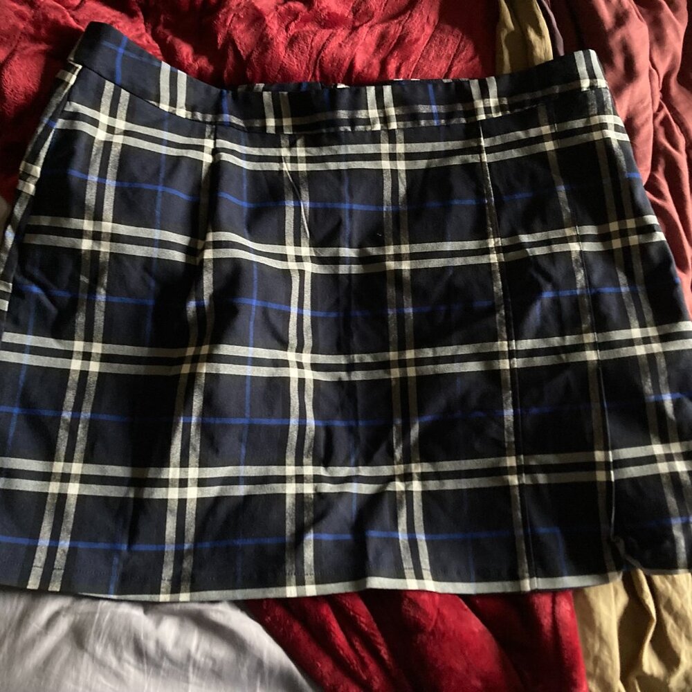 Shein Plus Tartan Plaid Zipper Back Skirt 3x